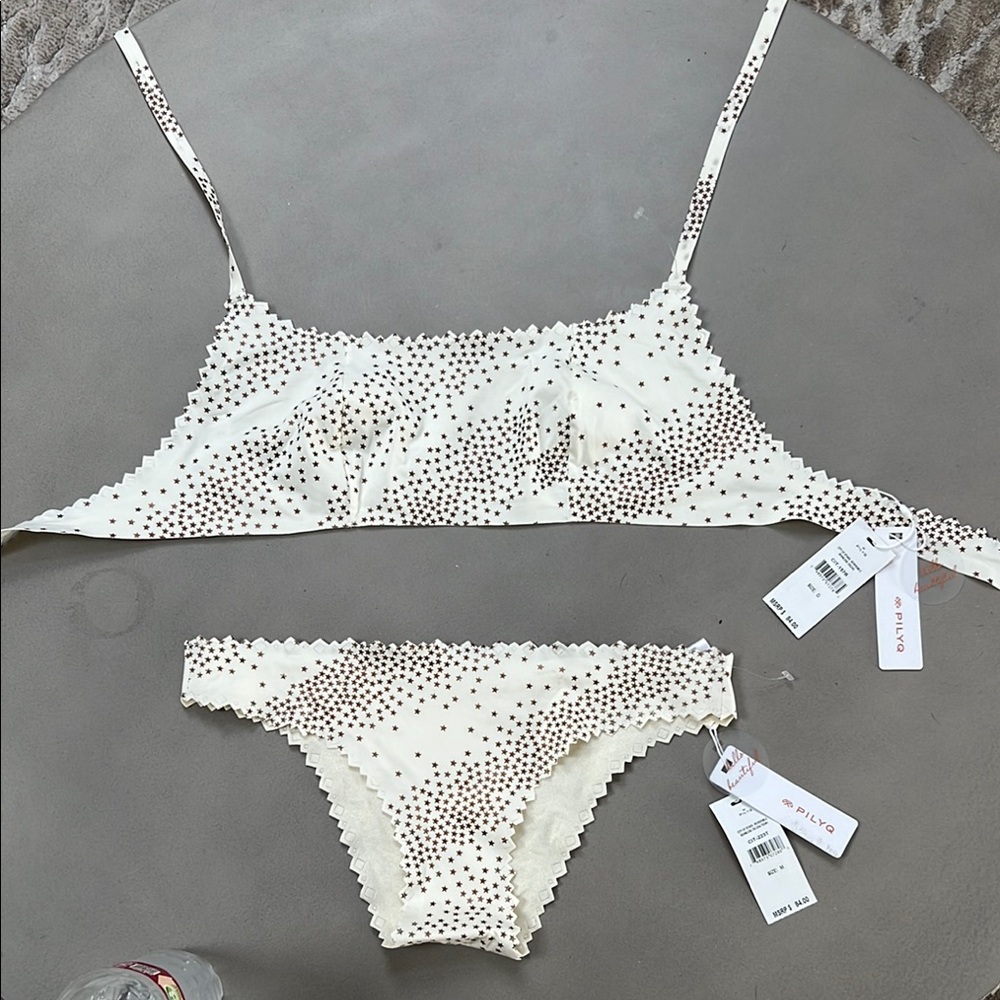 PILYQ 2 Piece swimsuit Size D top and Medium bottoms